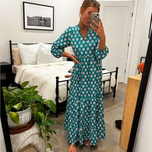Turquoise floral maxi dress